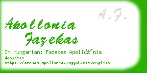 apollonia fazekas business card